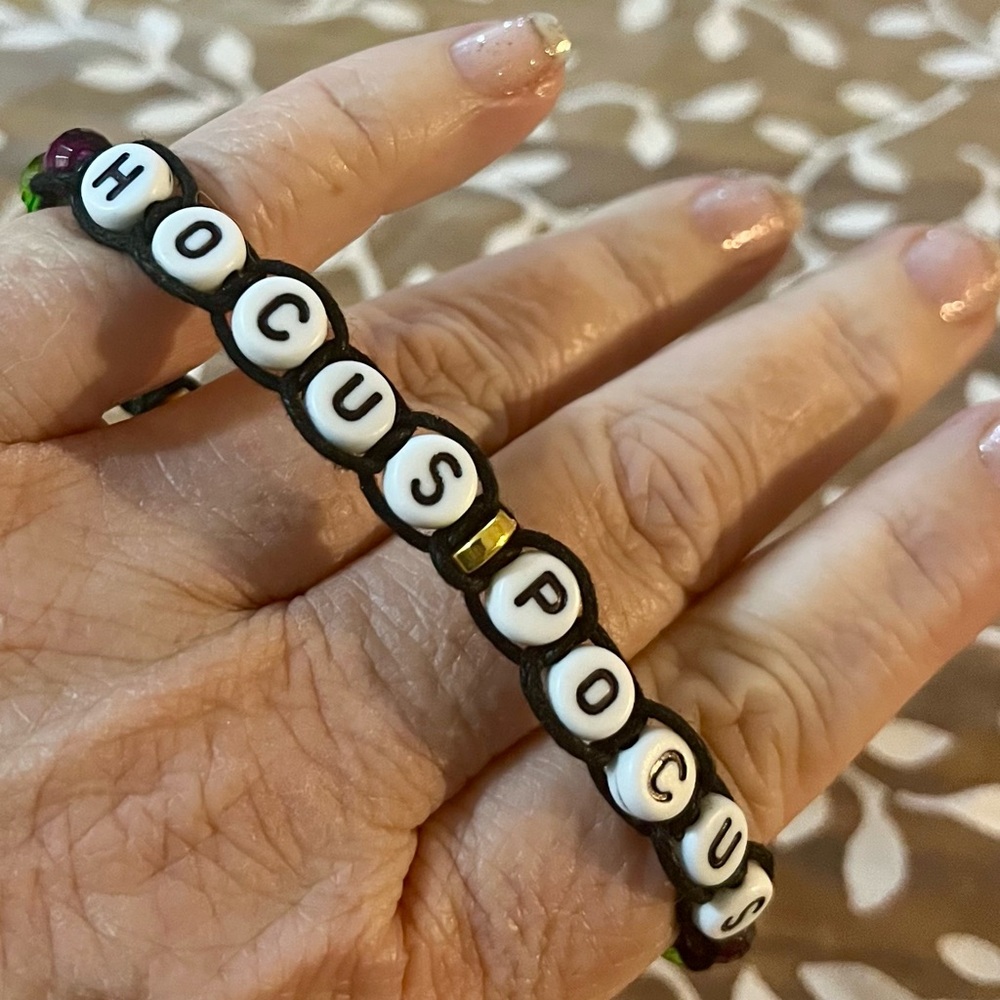 Handmade HOCUS POCUS Beaded Bracelet  - Adjustable Size